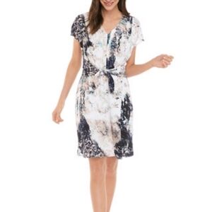 The Limited Abstract Design Tie waist short dress